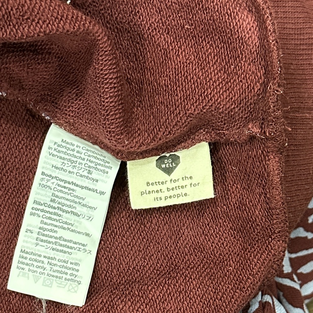 Madewell Maroon and White Crewneck Sweater - Picture 4 of 6